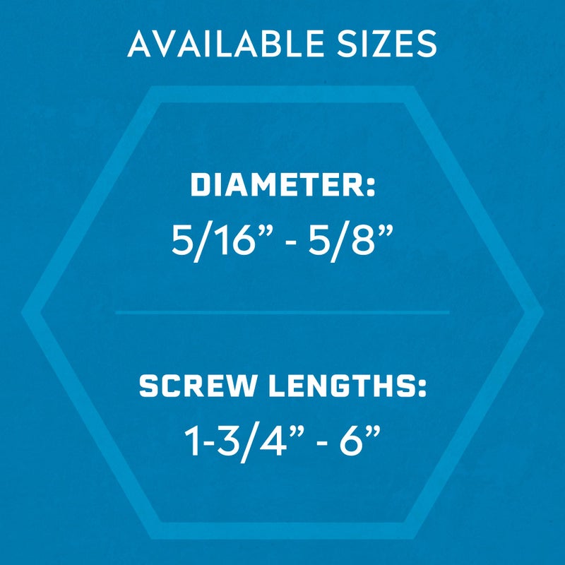 Tapcon+ 1/2 x 4 Inch Heavy-Duty Hex Head Concrete Anchors, 10 PCS, Corrosion Resistant Blue Climasealâ„¢ Coating, Outdoor Rated Use, Concrete Block & Masonry Brick Screws, Drill Bit Sold Separately - Image 4